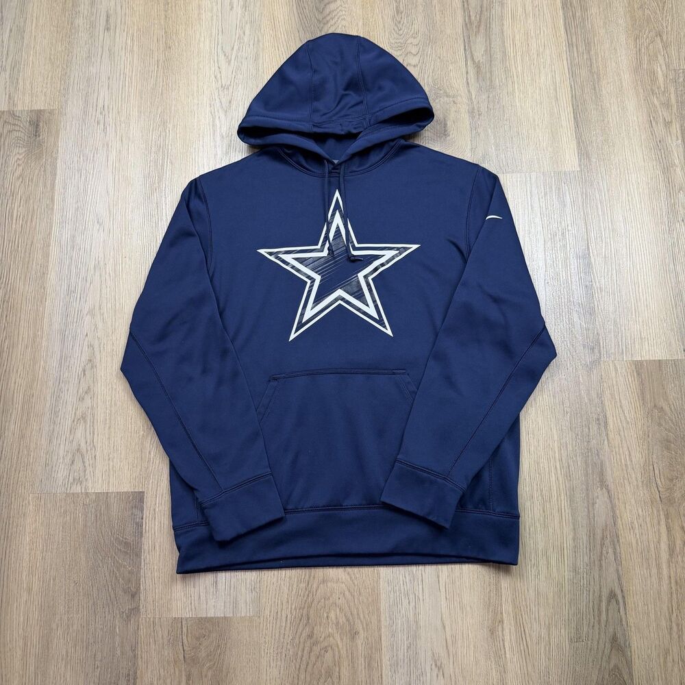 Dallas Cowboys Sweatshirt Hoodie Mens Medium Blue NFL Football Nike Therma Fit